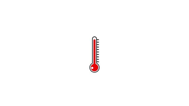 Thermometer sign illustration on a white background animation.