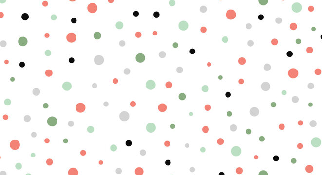 Seamless Multicolor Polka Dot Pattern with Random Circles Minimal Abstract Vector Illustration for Backgrounds, Textiles, Wrapping Paper, and Modern Design