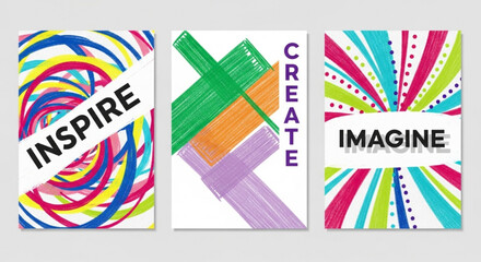Obraz premium Energetic Abstract Line Poster with Bold Typography and Dynamic Colors