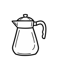Fototapeta premium Coffee maker illustration minimalist design isolated on black background