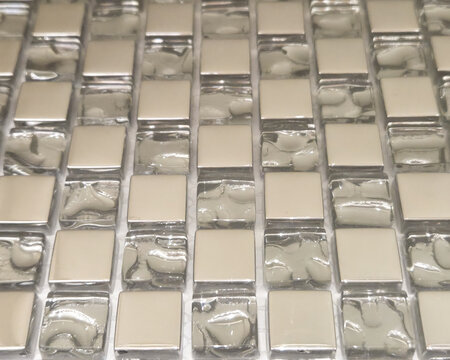 Glass tile texture background, transparent mosaic pattern, modern decorative surface