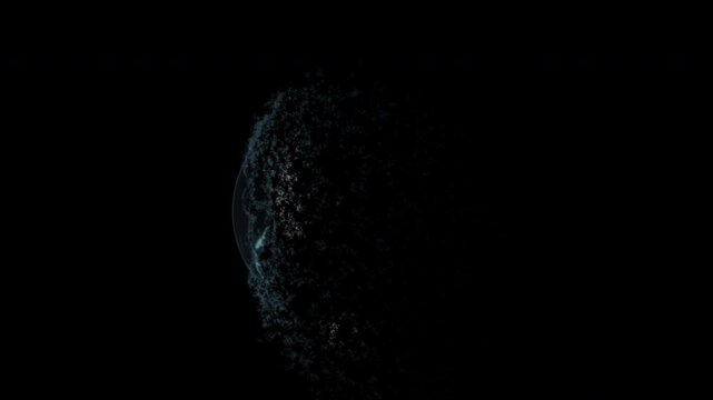 Water Sphere
A water bubble bursts and disintegrates into particles. Transparent background. Alpha channel.