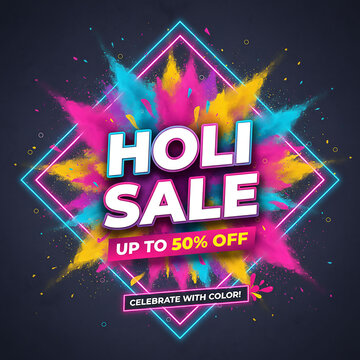 Holi social media post template
