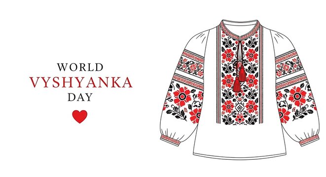 World vyshyvanka day celebration with traditional embroidered shirt vyshyvanka ukrainian embroidery traditional cultural ornament clothing celebration heritage