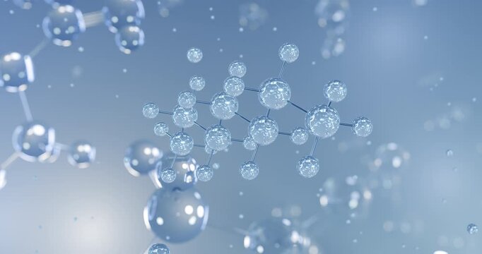 Heptane rotating 3D model of non-polar solvent, seamless looped video
