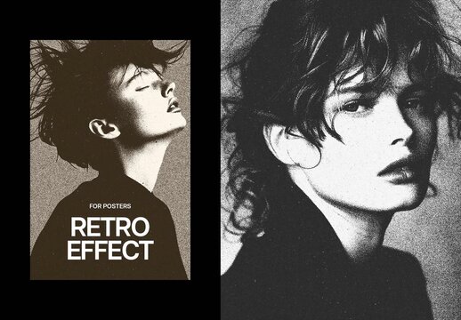 Retro Photocopy Photo Effect &ndash; Copier for Poster & Social Media (PSD)