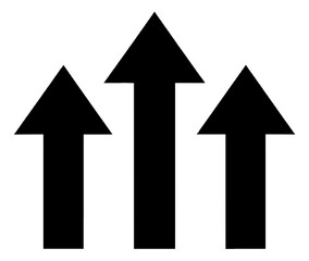 Fototapeta premium Three Ascending Arrow Icons Vector Graphic for Progress