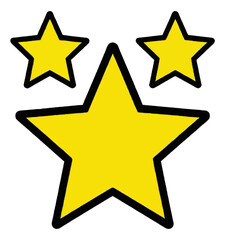 Obraz premium Three Stars Rating Icon Outline Design for App Interface