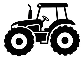 Obraz premium Tractor Outline Icon in Simple Line Art Style
