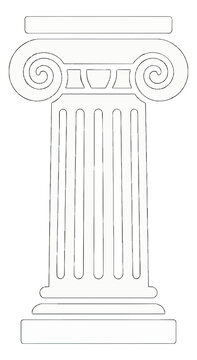 White Ionic Column Vector Icon