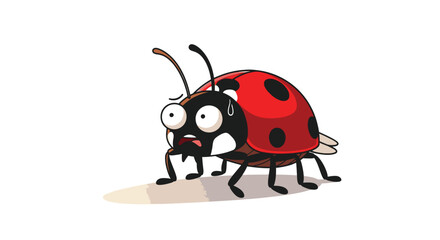 Cute cartoon ladybug insect creature. © Suryaaji