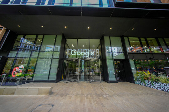 LONDON, ENGLAND - APRIL 17 2026 - google London headquarters building Platform 37 is an office building under construction in King's Cross, forming part of the Knowledge Quarter
