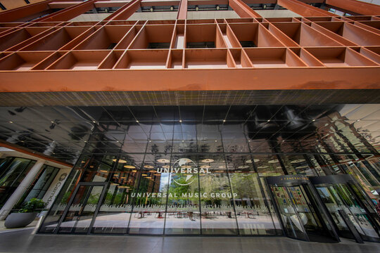 LONDON, ENGLAND - APRIL 17 2026 - universal music group london headquarters building forming part of the Knowledge Quarter