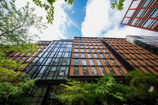 LONDON, ENGLAND - APRIL 17 2026 - google London headquarters building Platform 37 is an office building under construction in King's Cross, forming part of the Knowledge Quarter