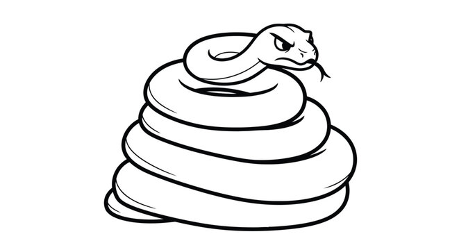 Snake coiled on a pile drawing.