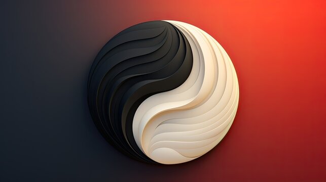 ying yang abstarct painting