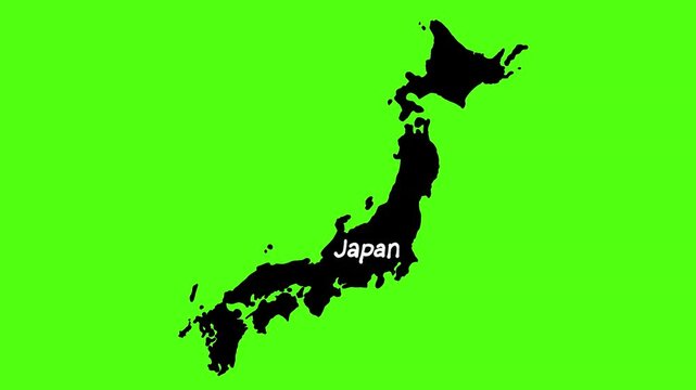 Japan maps country animated animation motion graphics green screen hand drawn doodle