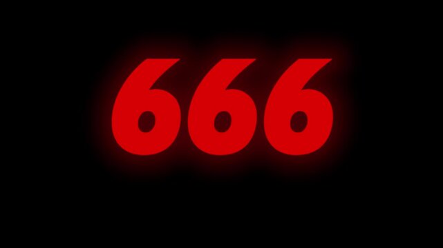 666 number text thriller horror terror satanism satanic theme effect animated motion graphics