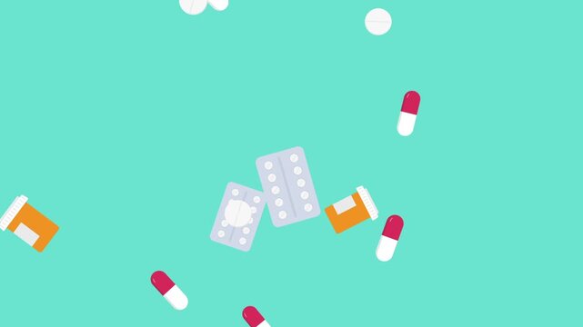 different type of medication fall down. Medical treatment and pharmacy