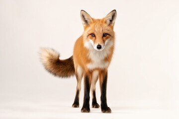 Fototapeta premium Red Fox Stands Still With a Simple Background in a Studio Environment During Daylight Hours