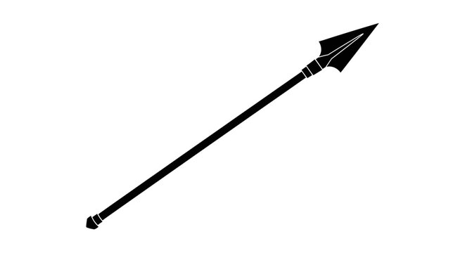 Black arrowhead and spear shaft depicted in stark silhouette