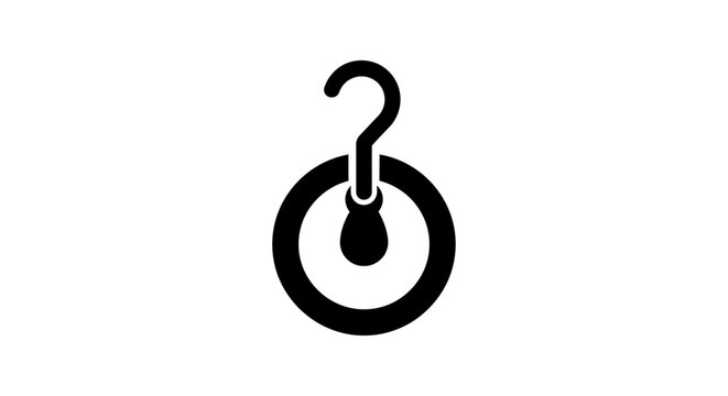 Black circular design with a question mark stark silhouette