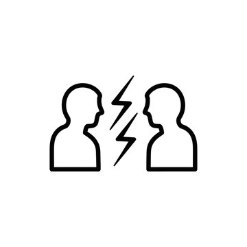 Conflict Resolution - Two People Facing Off with Lightning.