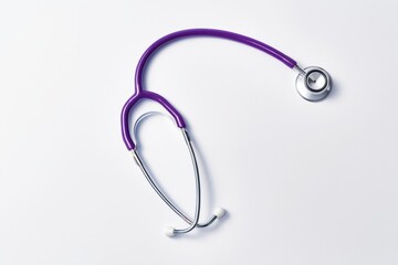 Fototapeta premium Stethoscope Rests on a Clean Surface Showing Reflection and Design Details in a Clinical Setting