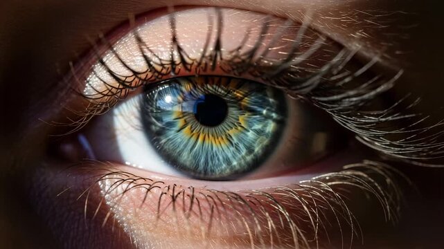 Detailed macro shot of a human eye iris.