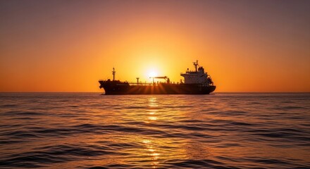 Fototapeta premium boat at sunset