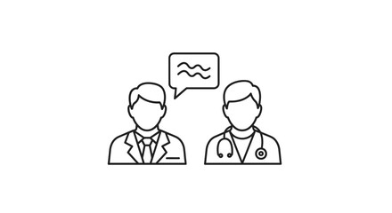 Fototapeta premium Doctor and Patient Consultation Icon: Medical Communication and Healthcare Discussion
