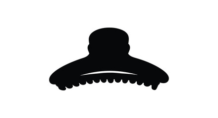 A striking black silhouette of a hat possibly a bonnet with detailed form silhouette © nhpvect02