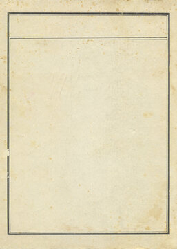 Vintage paper with border frame background. Antique book page and a blank canvas for text or design.