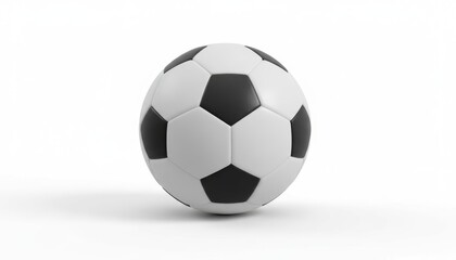 Fototapeta premium A professional 3d illustration of a black and white leather soccer ball isolated on a plain background for sports competition and leisure play