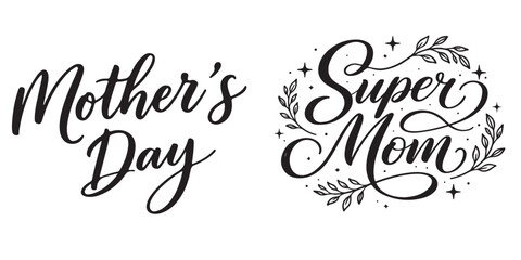 Super Mom vector illustration for Mother's Day © Asiya