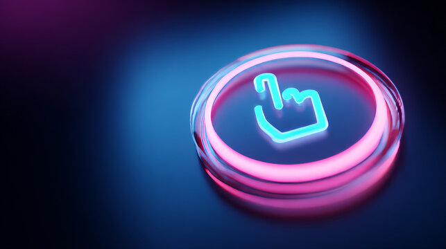 Neon Check Mark Button Approval Confirm UI Concept Glowing Interface