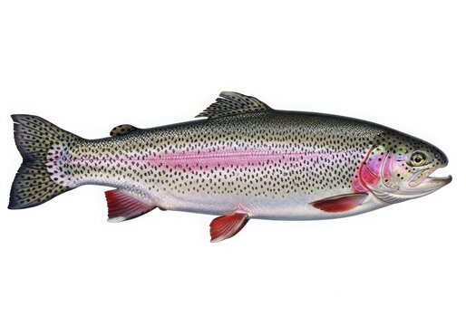 Realistic illustration of a brown trout fish