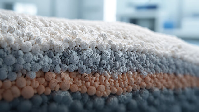Layered Textile Surface Close Up Showing Material Structure and Fabric Texture Concept