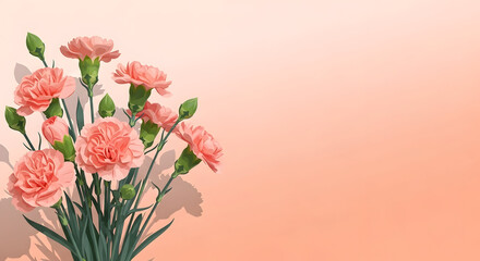 Fototapeta premium Beautiful pink carnations for mother day a celebration of love and gratitude
