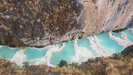 Turquoise Natural Pools of Millpu, Ayacucho, Peru © Aurora