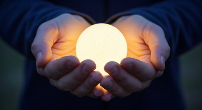 man holding light bulb