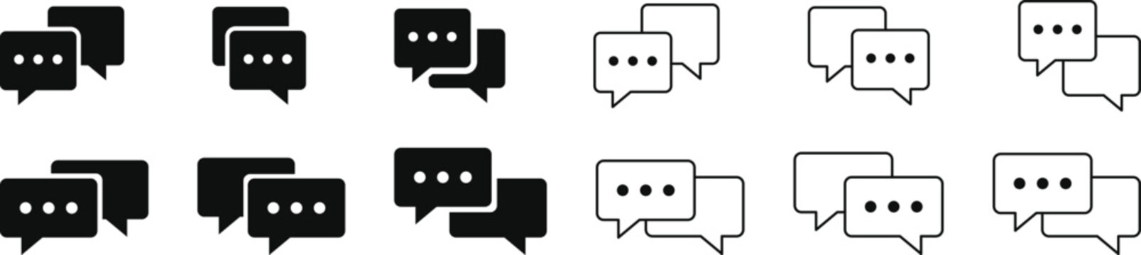Set of chat and talk icon. Service and assistance signs. Speech bubble and messaging symbols. Online conversation and talk sign. Modern web policy signs
