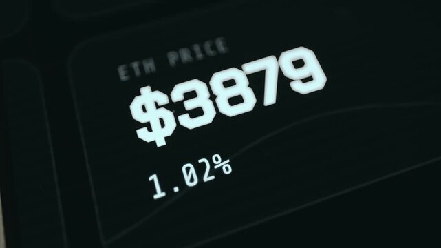 Current price and market movement for Ethereum constantly updating, macro view