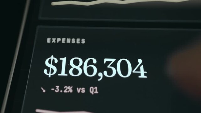 Financial Expense data indicating a decrease comparing to the previous quarter