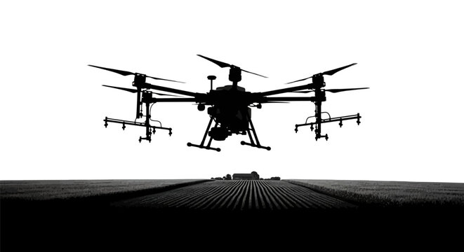 Drone flying in the air.