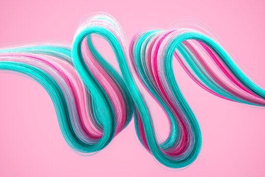 3D pastel fiber stream arcs across pink design backdrop