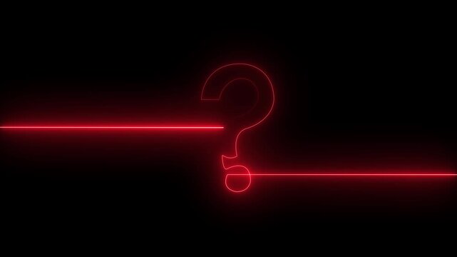 neon glowing loop Question mark sign Question mark icon asking icon animation.4k motion video.