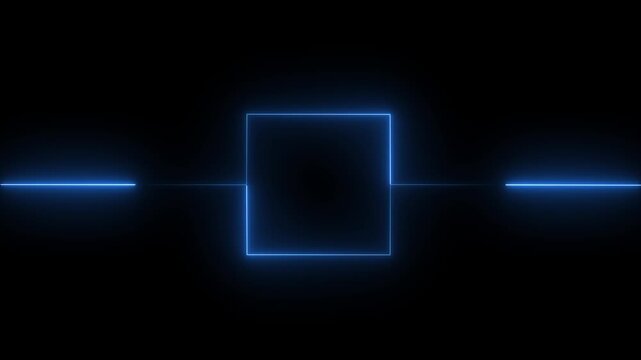 Futuristic Green Neon Light Frame with Horizontal Pulsing Lines.4k motion video.