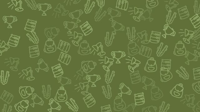 Suitable for educational presentations, schoolrelated designs, stationery products, and backtoschool promotions. Vibrant doodles on green background create a playful atmosphere.