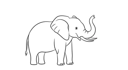 Obraz premium Two young elephants standing side by side, one with trunk raised, black and white line tusks ears